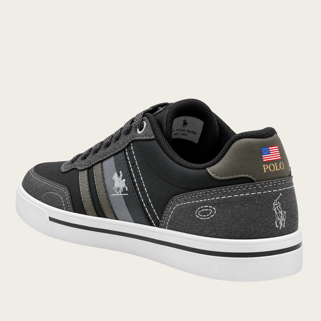 U.S. Grand Polo Stripe Baskets — Noir/Gris