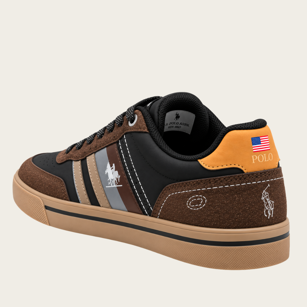U.S. Grand Polo Stripe Baskets — Noir/Marron