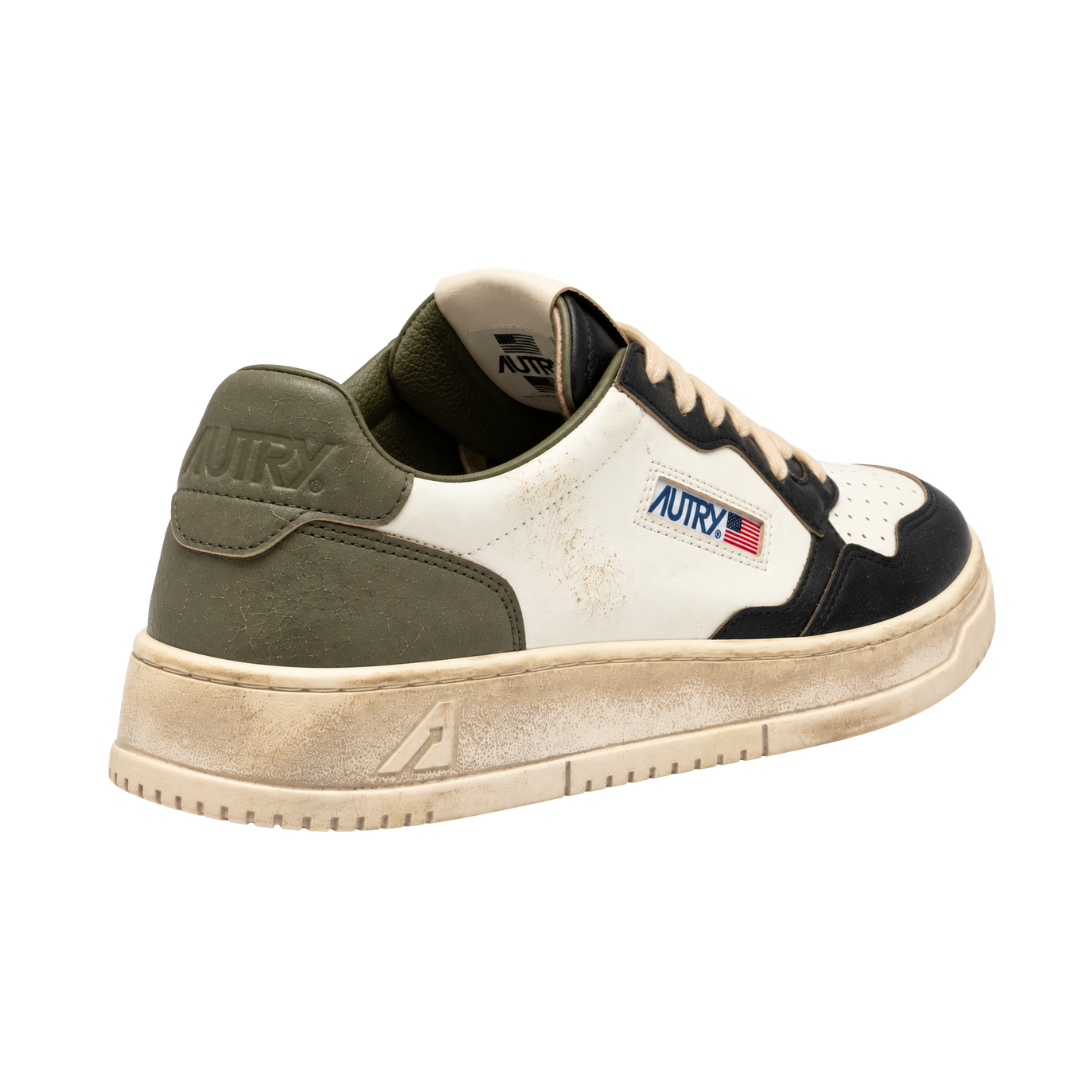 Autry Super Vintage Low | Blanc / Noir / Olive | SV46