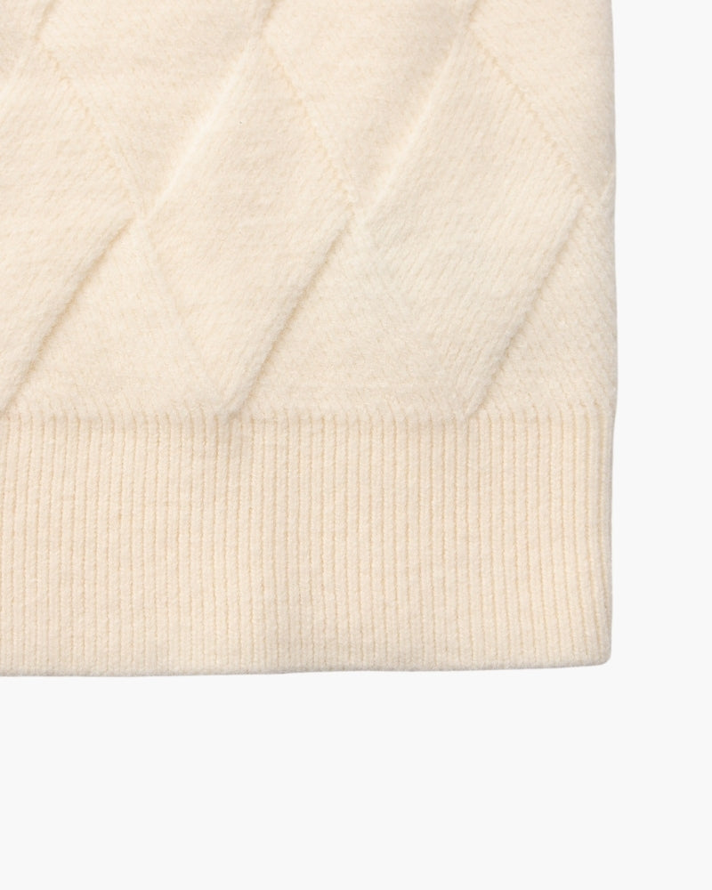 Pull col rond en maille losange – vue 5