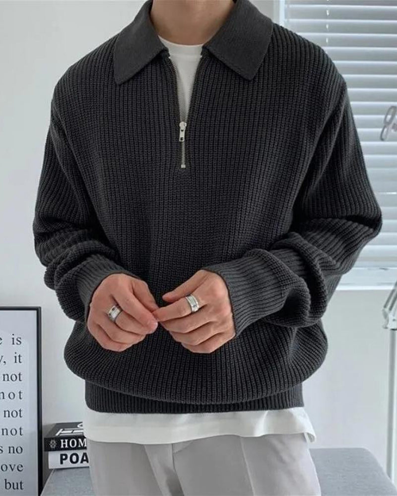 Pull Cesare à demi-zip – vue 1