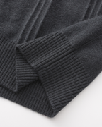 Pull côtelé 100 % cachemire à demi-zip – vue 12