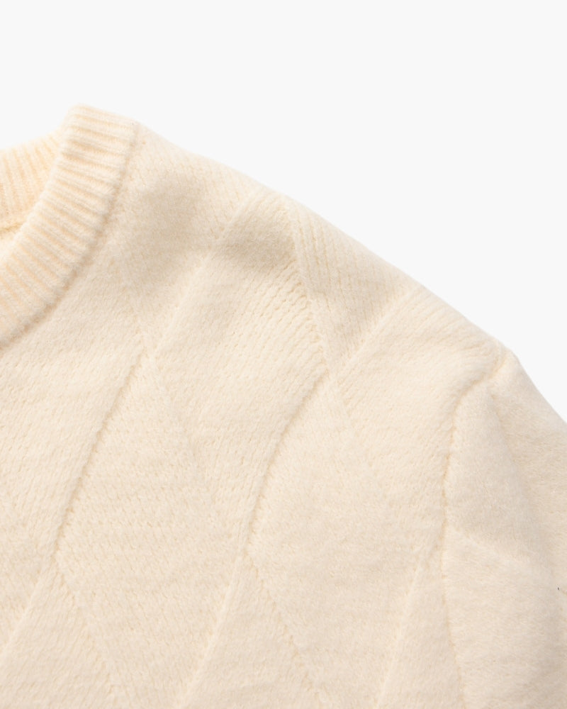 Pull col rond en maille losange – vue 6