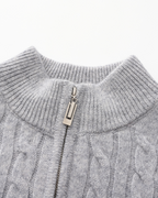 Pull tissé 100 % cachemire à demi-zip – vue 10