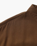 Chemise homme à col mandarin en coton texturé, coupe décontractée – vue 10