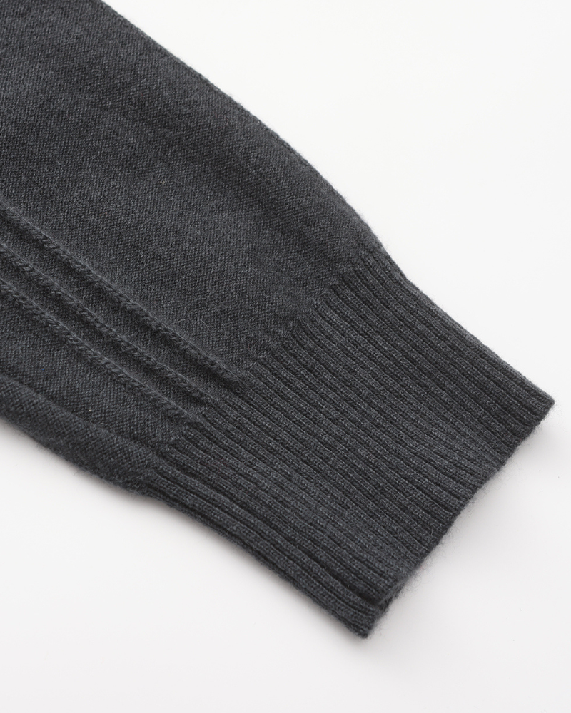 Pull côtelé 100 % cachemire à demi-zip – vue 13