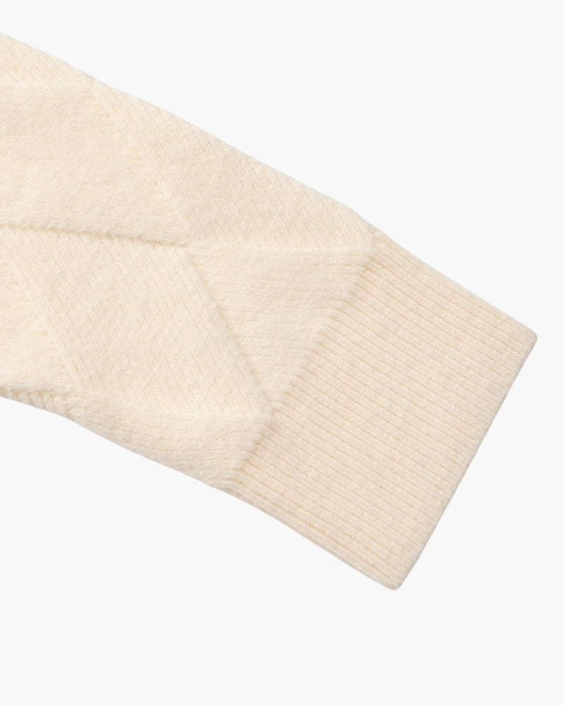 Pull col rond en maille losange – vue 7