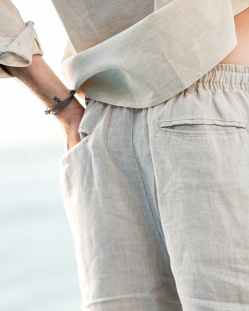 Short Casablanca premium en lin – vue 7