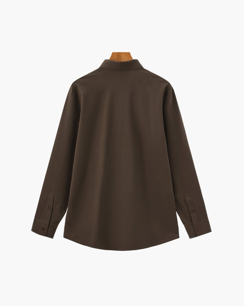 Chemise ajustée en coton extensible – vue 8