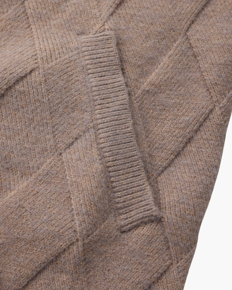 Cardigan Heritage zippé en maille losange – vue 9