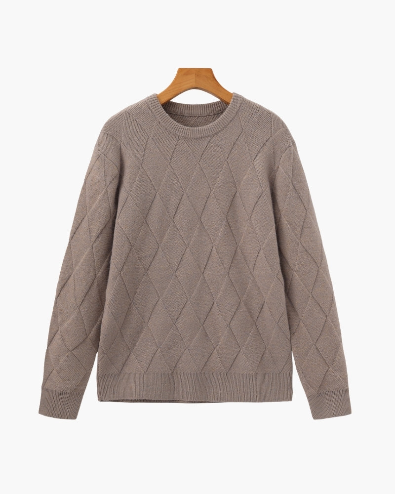 Pull col rond en maille losange – vue 9