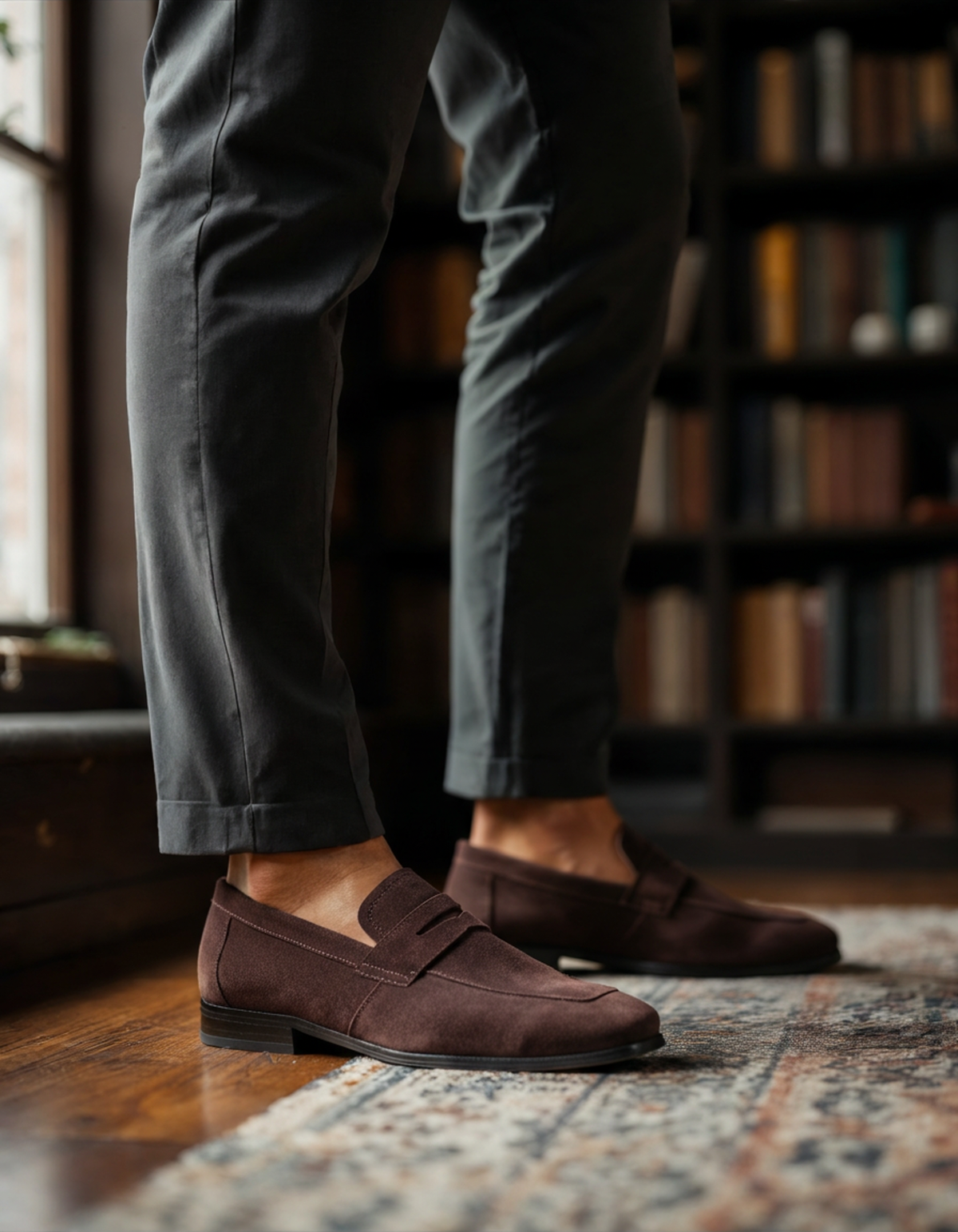 Mocassins penny en daim – vue 5