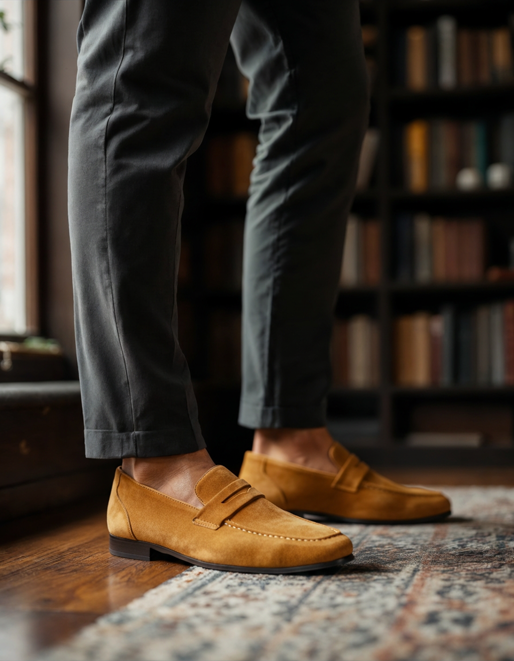 Mocassins penny en daim – vue 7