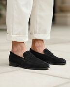 Mocassins penny en daim – vue 1