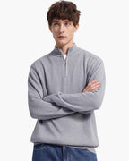 Pull zippé 100 % laine mérinos – vue 1