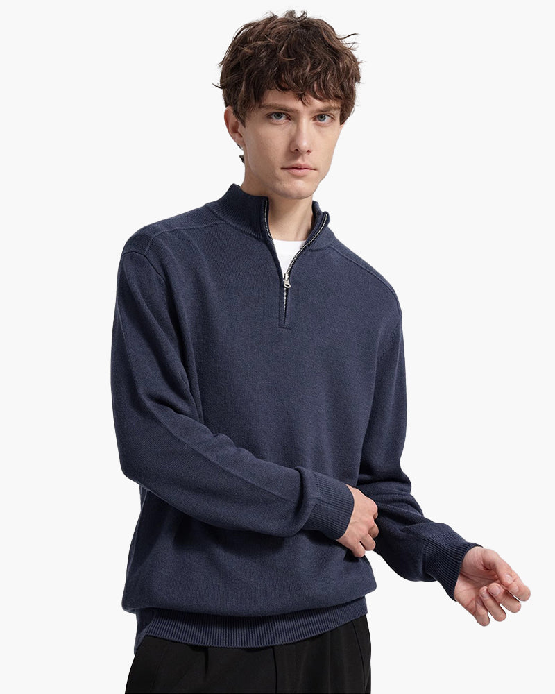 Pull zippé 100 % laine mérinos – vue 8