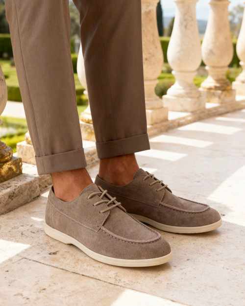 Chaussures à lacets premium en daim – vue 1