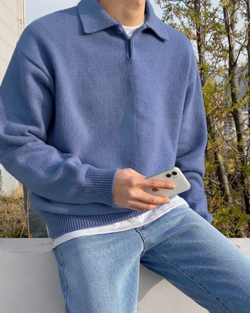 Pull en laine à boutons et demi-zip – vue 6