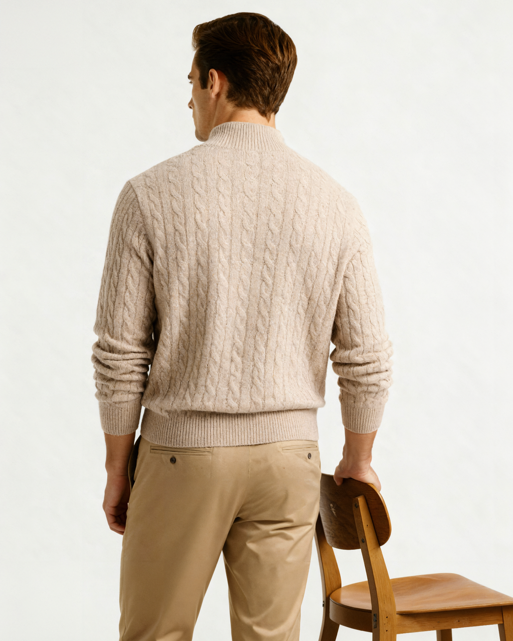 Pull tissé 100 % cachemire à demi-zip – vue 4