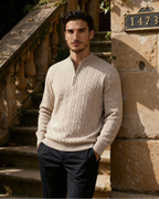 Pull tissé 100 % cachemire à demi-zip – vue 5