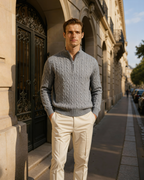 Pull tissé 100 % cachemire à demi-zip – vue 12