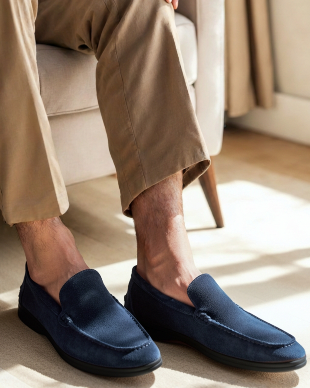 Mocassins premium en daim à semelle noire – vue 12