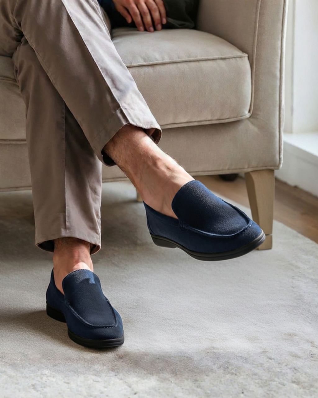 Mocassins premium en daim à semelle noire – vue 13