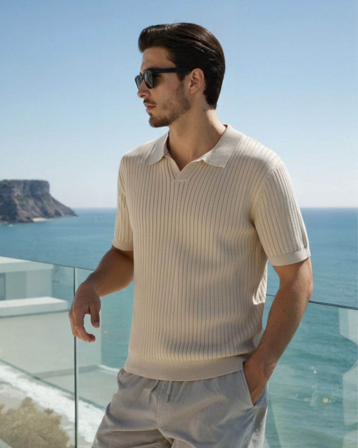 Polo premium côtelé – vue 1