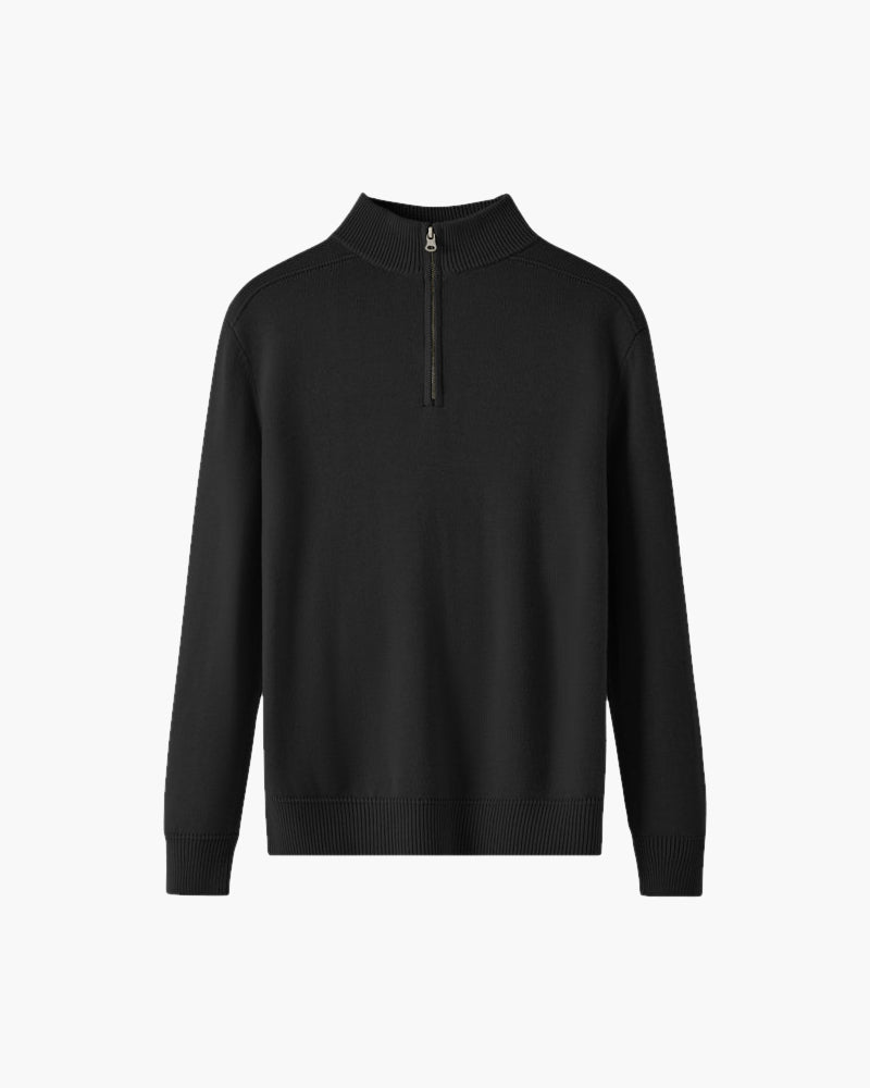 Pull zippé 100 % laine mérinos – vue 3