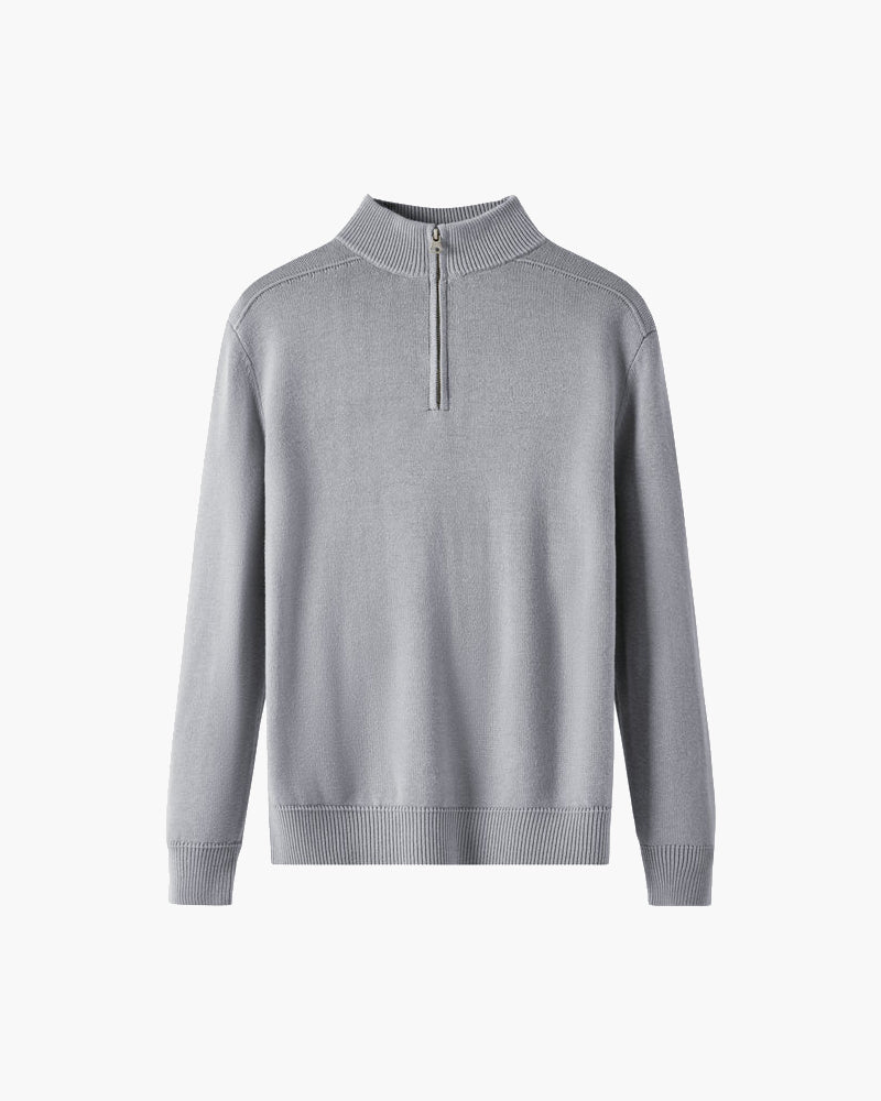 Pull zippé 100 % laine mérinos – vue 2